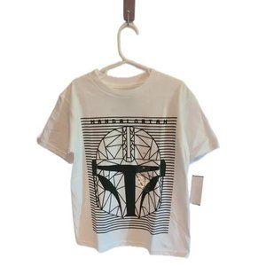 Boys Star Wars Mandalorian White Tee NWT size 5/6
